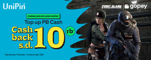 Top Up PB Cash di UniPin Pakai Gopay Cashback hingga 10Ribu!
